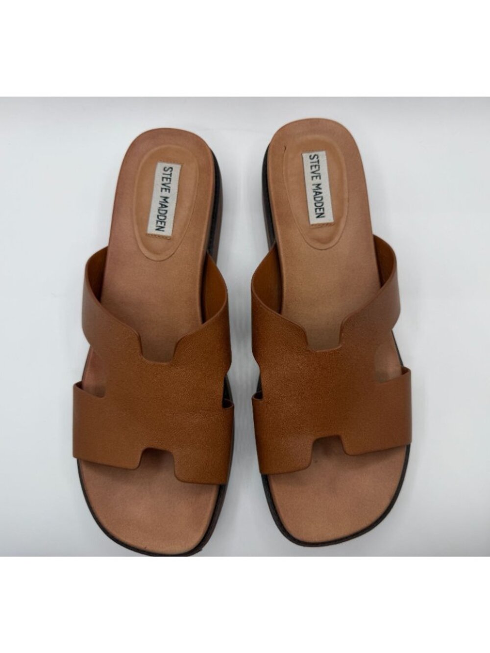 Steve Madden Riches Sandals Women Size 10M Tan Leather Platform Shoes - Picture 4 of 16